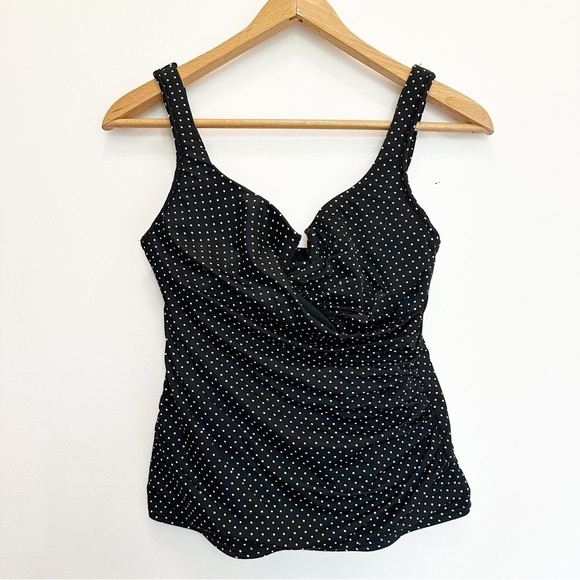 Miraclesuit Other - Miraclesuit Tankini Swimsuit Top Black Polka Dot Ruched
Underwire Padded Size 12